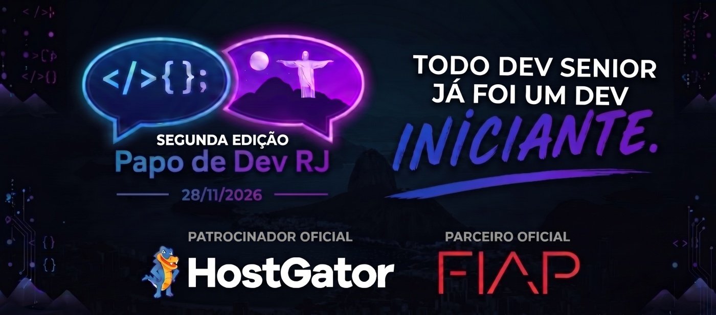 Imagem oficial do evento Papo de Dev RJ — 2ª edição