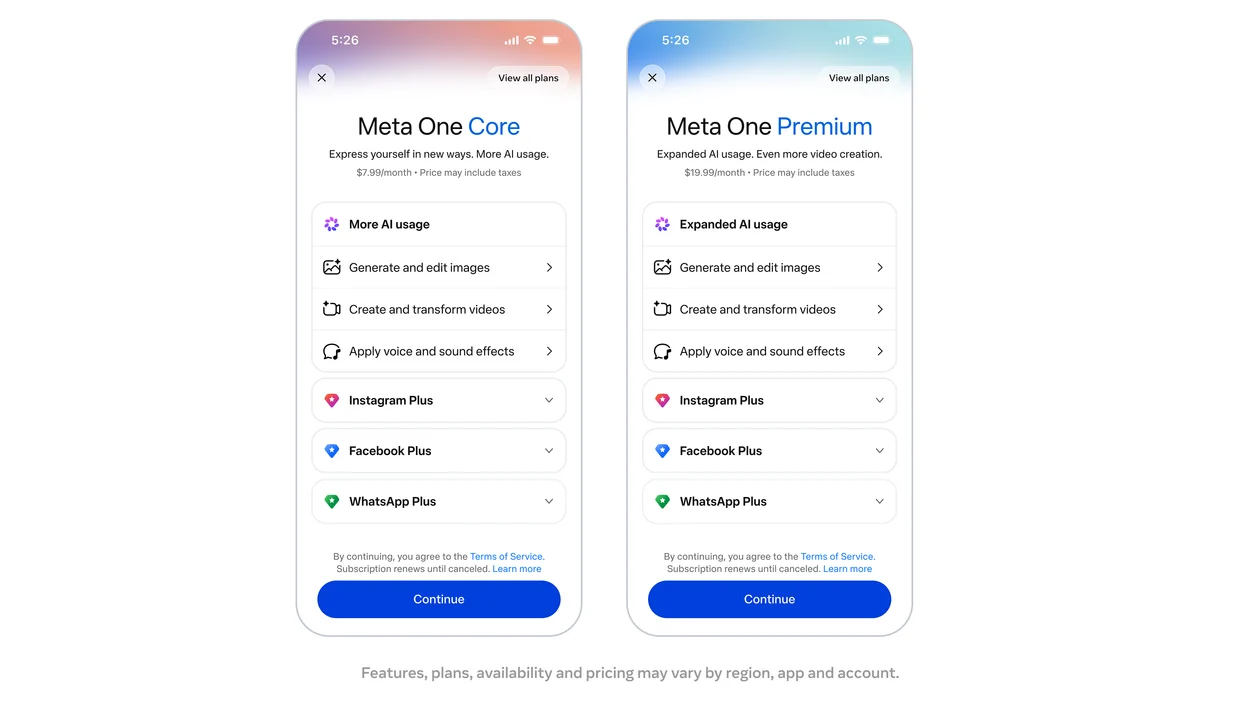 Imagem oficial do evento Meta lança assinatura Meta One unificando Instagram, Facebook, WhatsApp e IA